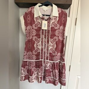 Entro Red and White Mini Dress